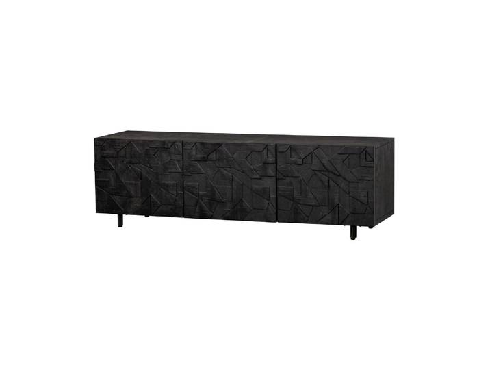 Meuble TV 160 cm bois de manguier noir Counter