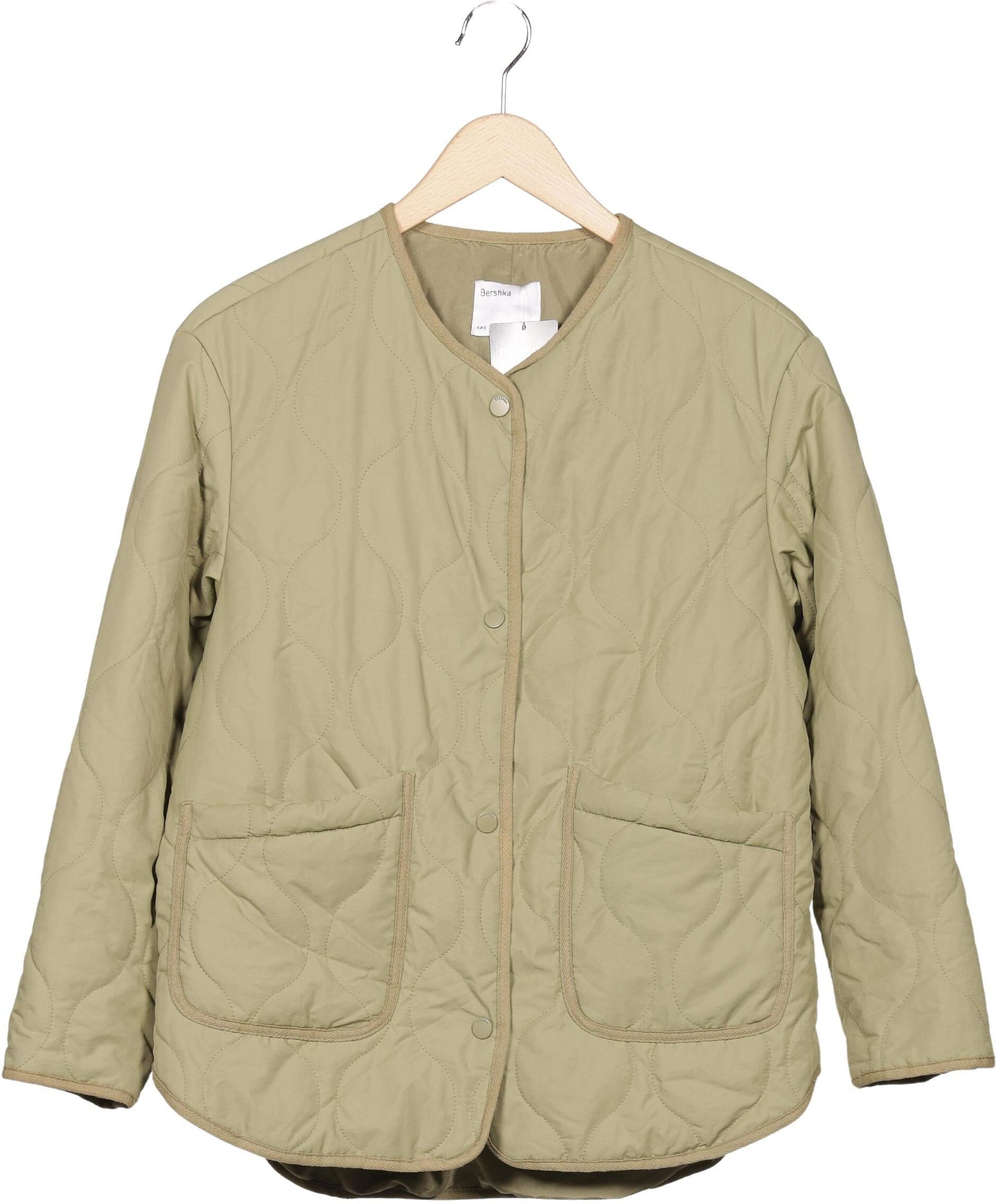 bershka Damen Jacke, Grün, Gr. S, Synthetik - Second Hand