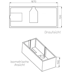 Neuesbad Wannenträger für RIHO Rethink Cubic 170x75 SW 16313