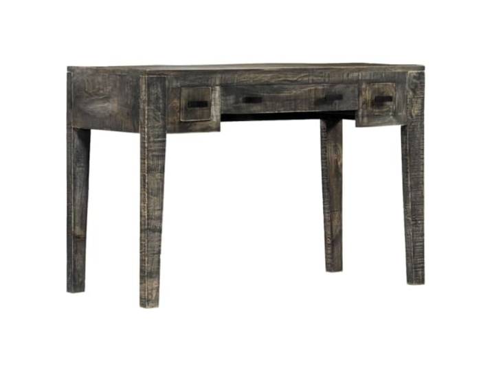 Tmriohed Schreibtisch Schwarz 110x50x75 cm Massivholz Mango Eleganter Konsolentisch fürs Wohnzimmer mit drei Schubladen zur Aufbewahrung kleiner Alltagsgegenstände.