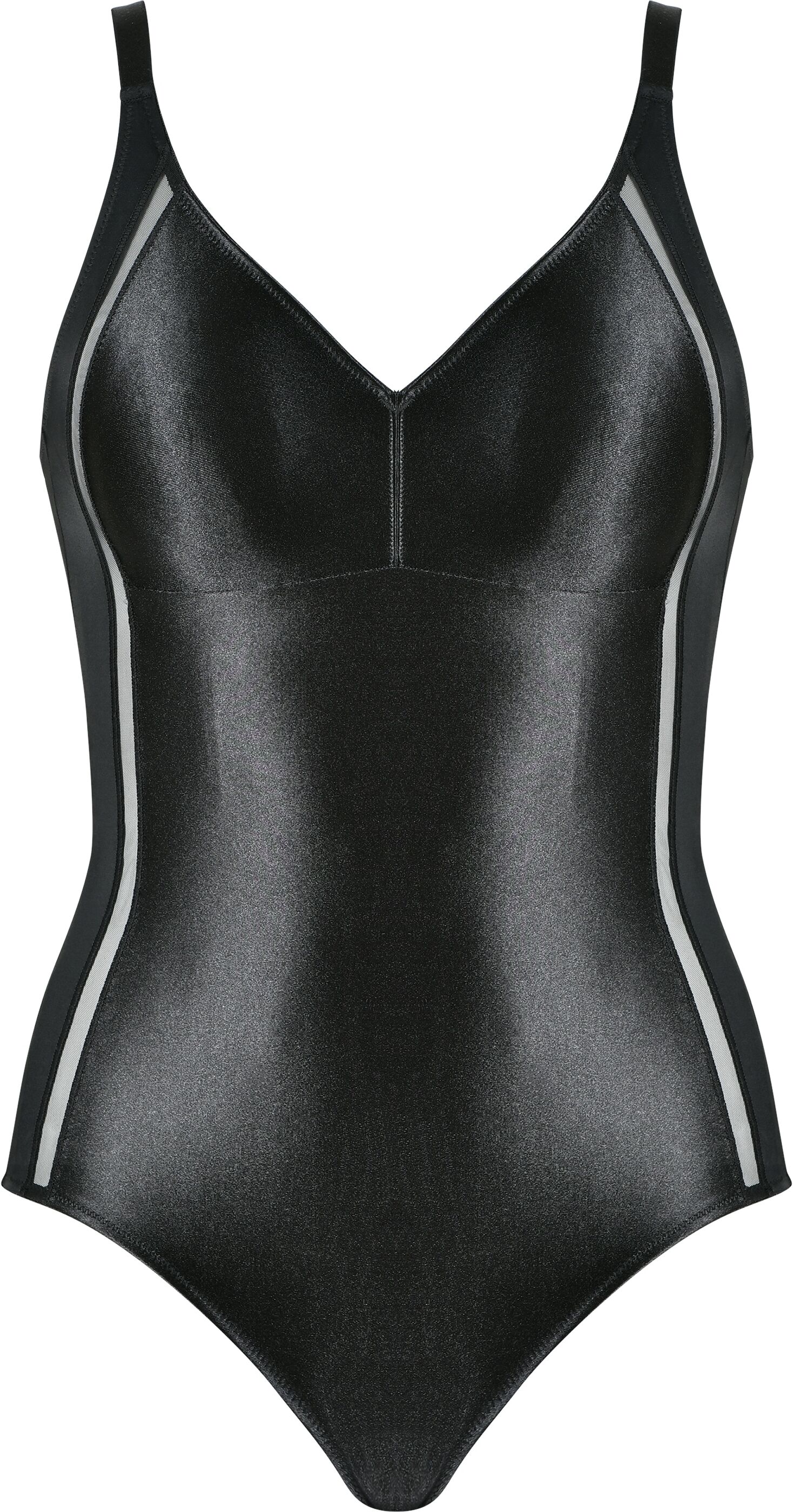 Shaping-Body NATURANA "Curve Hugger", Damen, Gr. 85, Cup D, schwarz, Obermaterial: 91% Polyamid, 9% Elasthan. Miedereinsatz: 80% Polyamid, 20% Elasthan, Bodys Shaping-Body