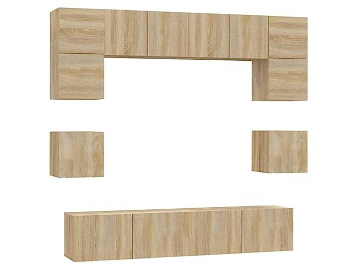 vidaXL 8-delige Tv-meubelset bewerkt hout sonoma eikenkleurig, tv-meubel, hifi-kast, tv kast, hifi-meubel, media-kast, tv meubel, hifi meubel