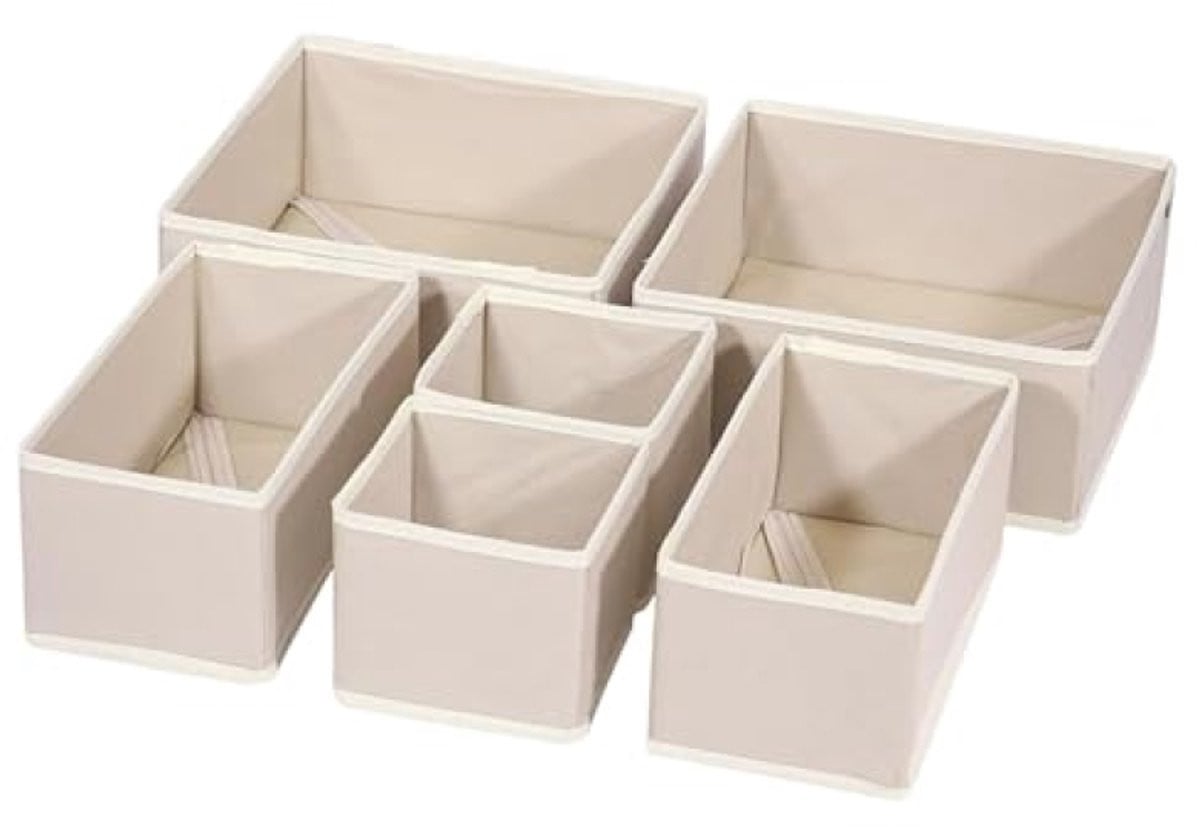 6-delige opvouwbare ladeverdelers organizer voor kleding en accessoires