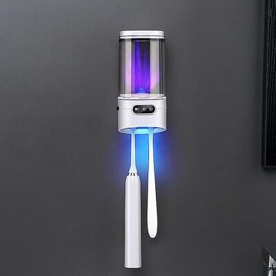 Inspired Deals UV Toothbrush Sanitizer & Cup Holder Wall Mount Rechargeable Sterilizer UV Toothbrush Sanitizer & Cup Holder Wall Mount Rechargeable Sterilizer