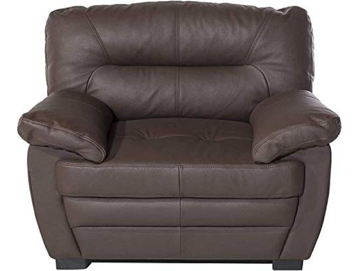 Mivano Ledersessel Royale / Zeitloser, bequemer Sessel mit hoher Rückenlehne / 110 x 86 x 90 / Lederimitat, Braun