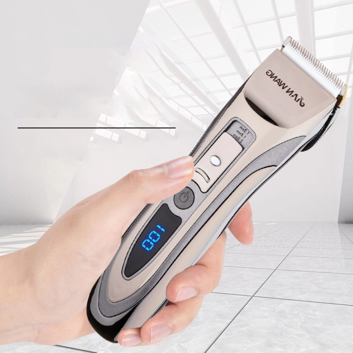 INF LCD Digital Haarschneider - Keramik selbstschärfende Klinge, USB wiederaufladbar, 10W Motor, abnehmbare waschbare Klinge