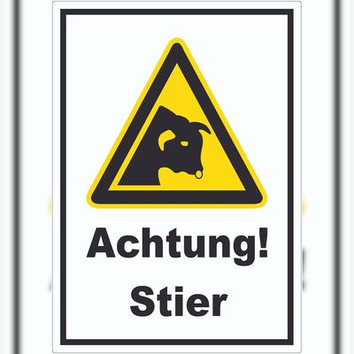HB-Druck Achtung Stier Aufkleber A3 (297x420mm)