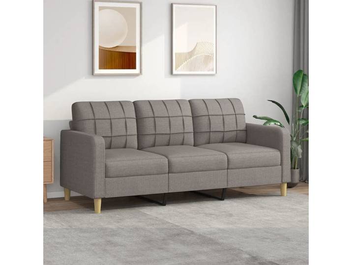 Canapé à 3 places-Mobilier de Salon Taupe 180 cm Tissu