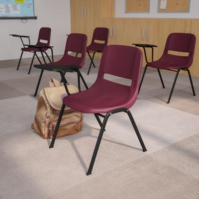 Flash Furniture Ergonomic Shell Chair with Right Handed Flip-Up Tablet Arm