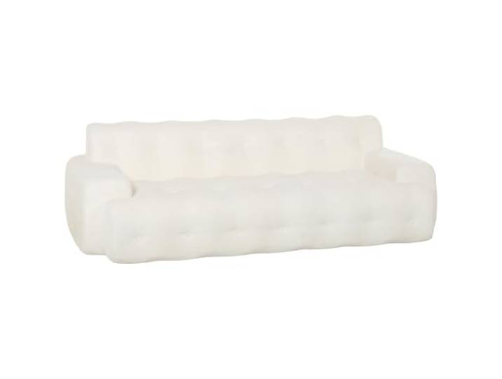 HOMCOM 3-Sitzer-Sofa aus Chenille, rahmenloses Cloud-Sofa mit tiefer Sitzfläche, Dicker Polsterung und Breiten Armlehnen, modern, getuftet, Cremeweiß
