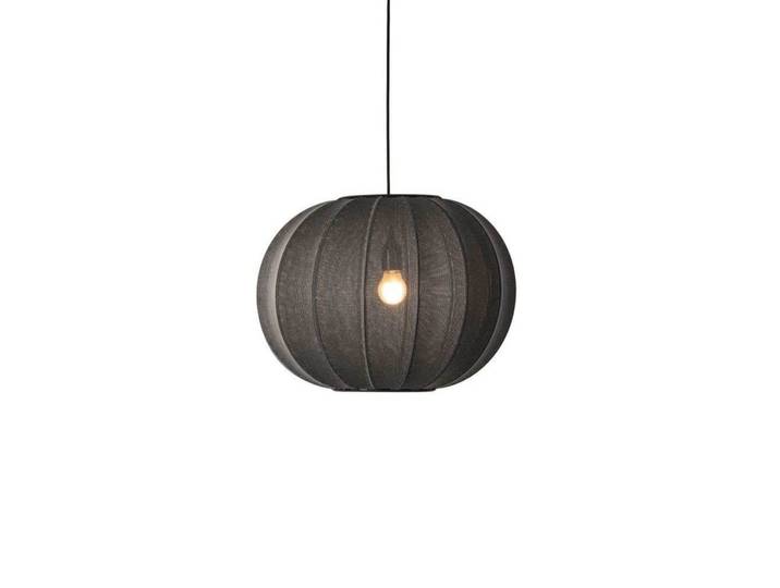 Knit-Wit 45 Round LED Pendelleuchte Black - Made By Hand - Schlafzimmer - Stoff / Textil