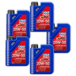 5x Motoröl LIQUI MOLY 1250 Touring High Tech 20W-50 Mineralisch Motorenöl Öl 1L