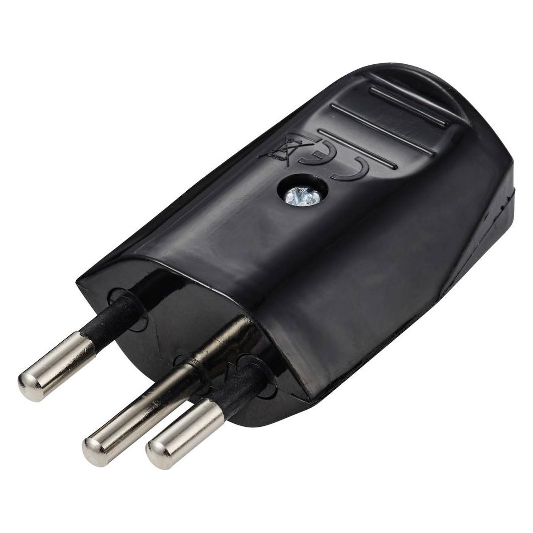 Sygonix SY-7279262 Netzstecker Schweiz Plastik 250 V/AC Schwarz (SY-7279262)