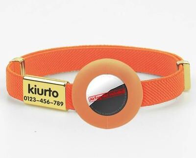 Inspired Finds Personalized Breakaway AirTag Cat Collar With Name Tag & Adjustable GPS Holder orange