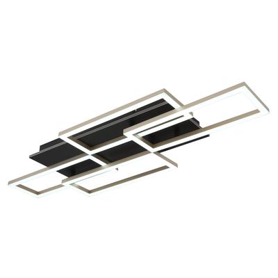 GLOBO LIGHTING Deckenleuchte "JEFFRY", schwarz (schwarz, verchromt), H: 7,5cm, 1 Stk., Leuchten, Deckenlampe Wohnzimmer-Leuchte Schlafzimmer-Leuchte Flur Küche, Deckenleuchte