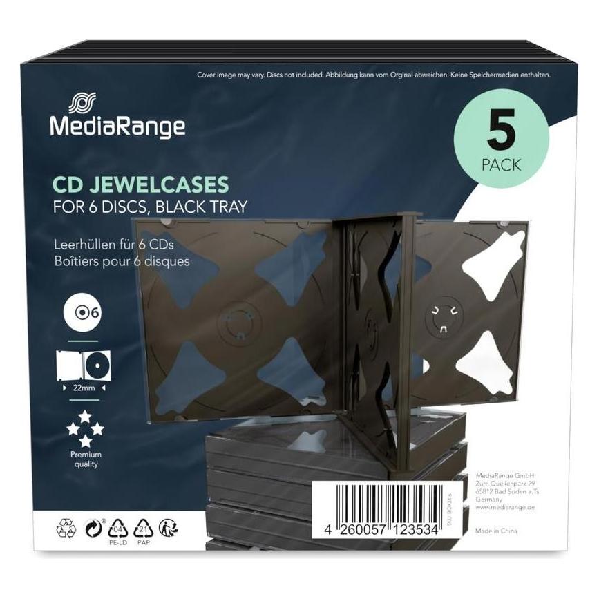 MediaRange CD-Leerhülle für 6 Discs (BOX34-6)