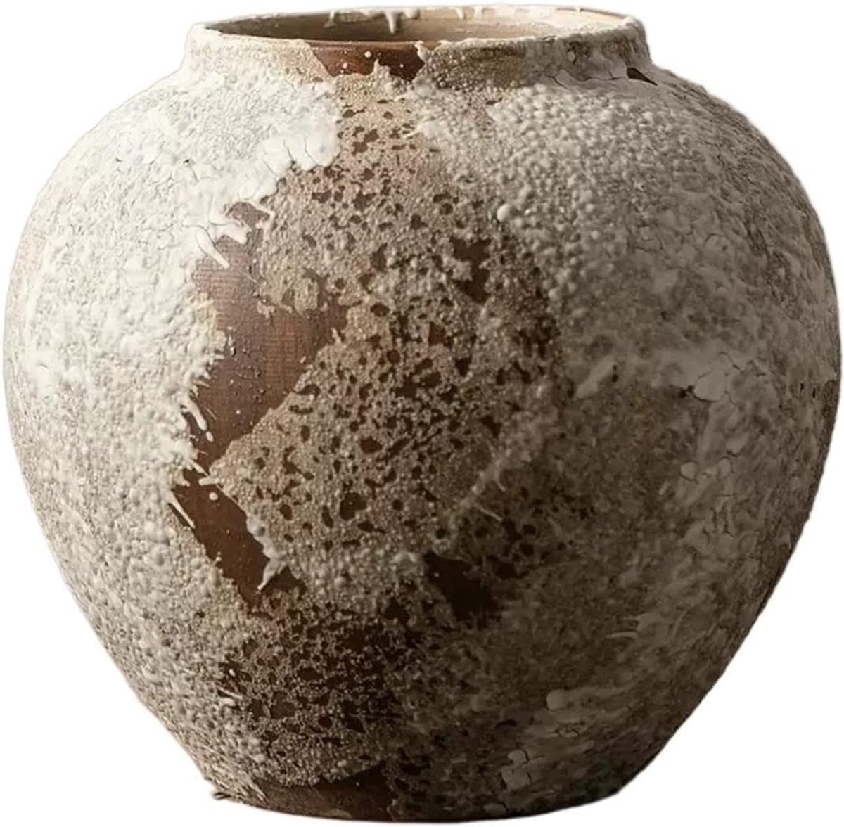 Keramische vaas in aardetinten met vintage antiek design