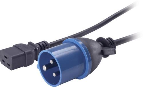 APC Strom Anschlusskabel [1x Kaltgeräte-Buchse C19 - 1x CEE-Stecker 16 A 3polig] 2.40 m Schwarz