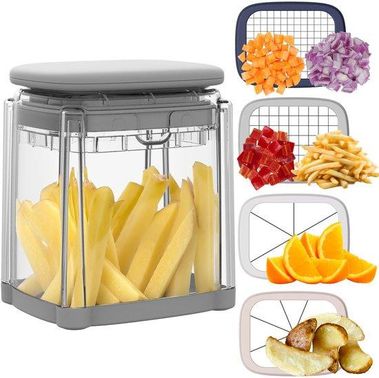 Mandoline groente- en fruitsnijmachine met 4 messen in wit