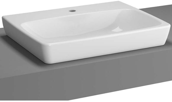 Vitra Metropole Aufsatzwaschtisch 5662B003-0937 weiß, 60x46cm, geschliffen, Hahnloch mittig