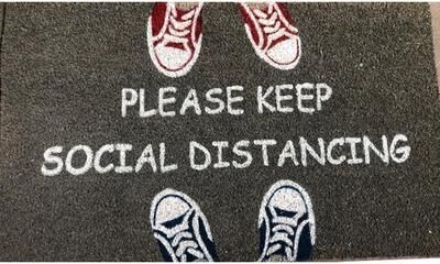 Imports Decor Social Distancing Outdoor Door Mat