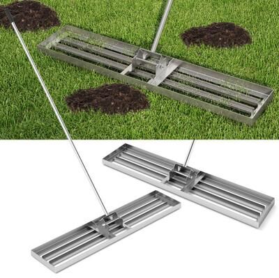 Costway Lawn Leveling Rake 46 x 10 Inch Heavy Duty Lawn Level Tool for Soil-Silver