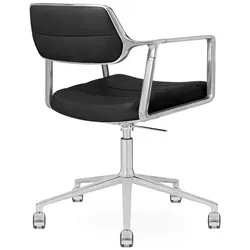 Bürodrehstuhl Vipp 453+ Vipp Bezug Anilinleder schwarz, Designer Vipp Design, 67x70-77.5x67 cm