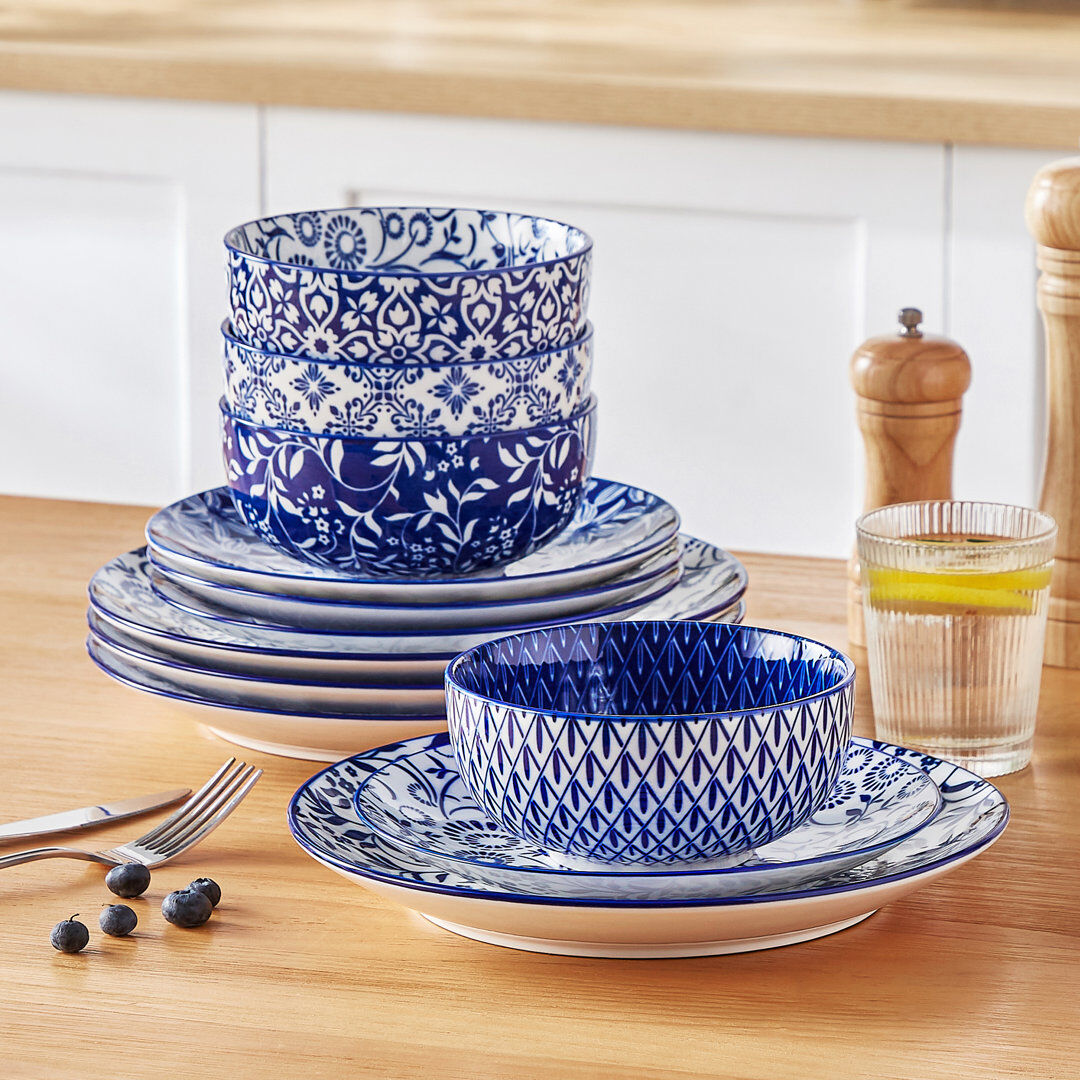 Vancasso Porcelain China Dinnerware Set 24 Piece - Service for 8 Colorful 24