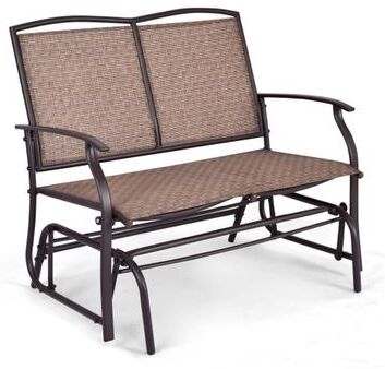 Costway Outdoor Iron Patio Rocking Chair for Backyard and Lawn