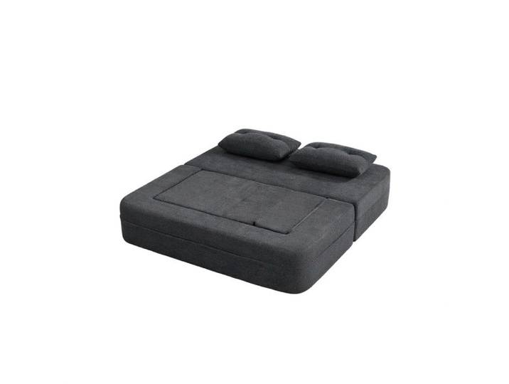 Xylo Canapé modular convertible sans montage sofa lit sofa d angle sofa au sol avec poches côté accoudoirs clair gris