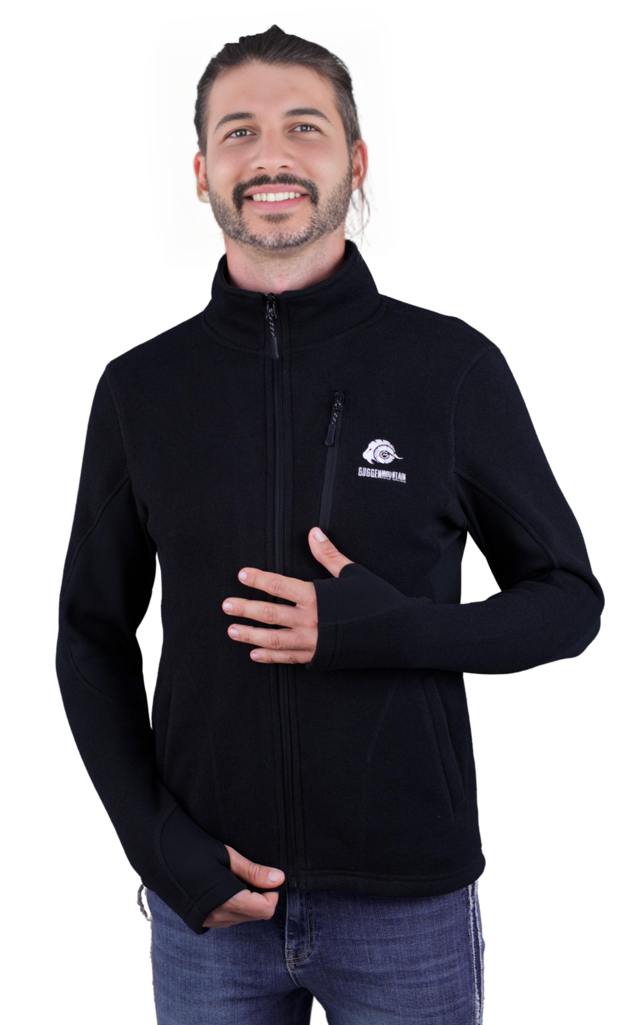 Herren Fusion Fleecejacke Wanderjacke Schwarz