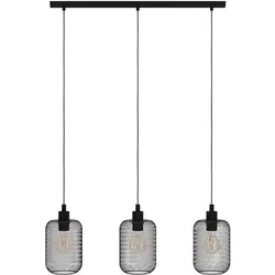 EGLO, Pendelleuchte, Pendelleuchte WRINGTON 3x E27, Schwarz (E27)