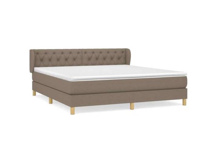 PUGYNBK Boxspringbett, Stoff, Taupe, 160 x 200 cm Verstellbares Kopfteil, Taschenfederkernmatratze, mittlere Härte, atmungsaktiv