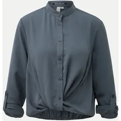 Bluse mit fixiertem Knotendetail Blau 36