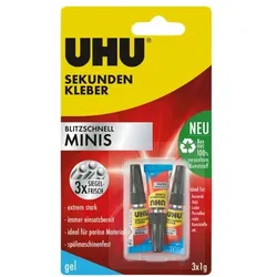 UHU Sekundenkleber »Blitzschnell Minis Gel« 3 g weiß
