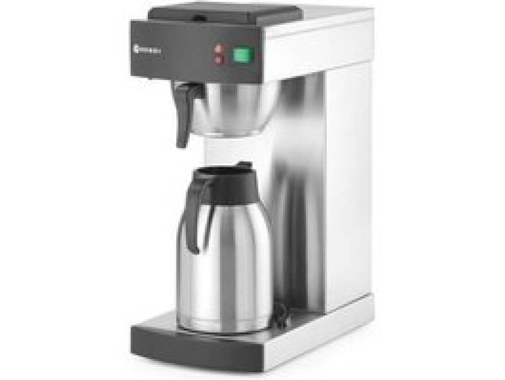 HENDI Machine à café filtre café moulu pour filtre incl. 100 filtres à café en papier et 1 verseuse isotherme de 2L cafetière fil