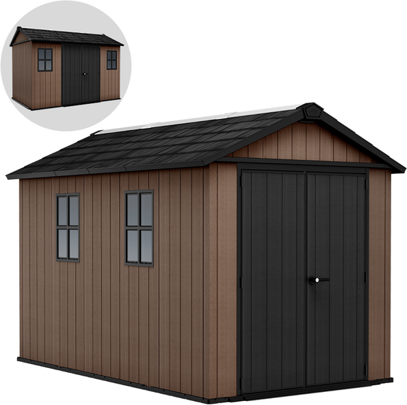 Keter Newton plus 7511/1175 - Gartenhaus - Mit Doppeltür und Fenstern - 230x350x246 cm