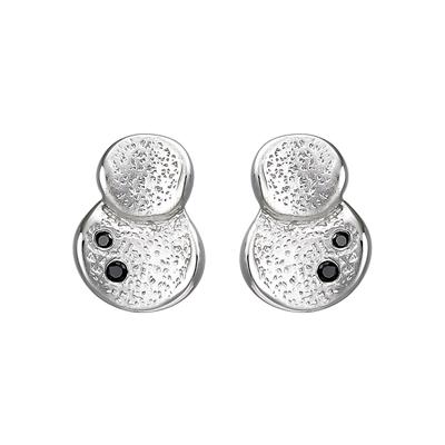 Paar Ohrstecker JOBO, schwarz (silber 925, schwarz), Ohrringe, Damen, Silber 925 (Sterlingsilber), 925 Silber mit 4 schwarzen Zirkonia