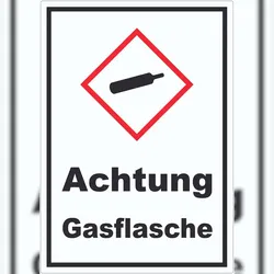 HB-Druck Aufkleber Gasflasche Gas unter Druck A8 (52x74mm)