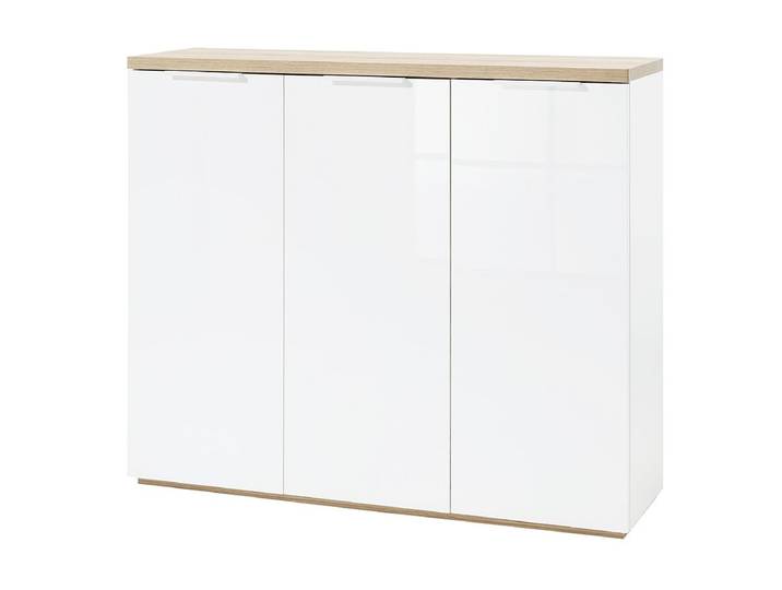 Kommode weiß hochglanz - Riviera Oak 120 cm - MUNDI