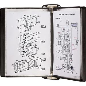 Tarifold Sichttafelsystem Pro 920305, A4, magnetischer Wandhalter, schwarz, 10 Sichttafeln