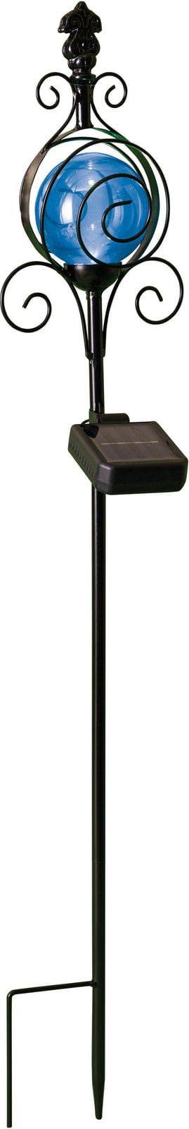 Northpoint LED zonne-energie tuinpalen in barokstijl, blauw