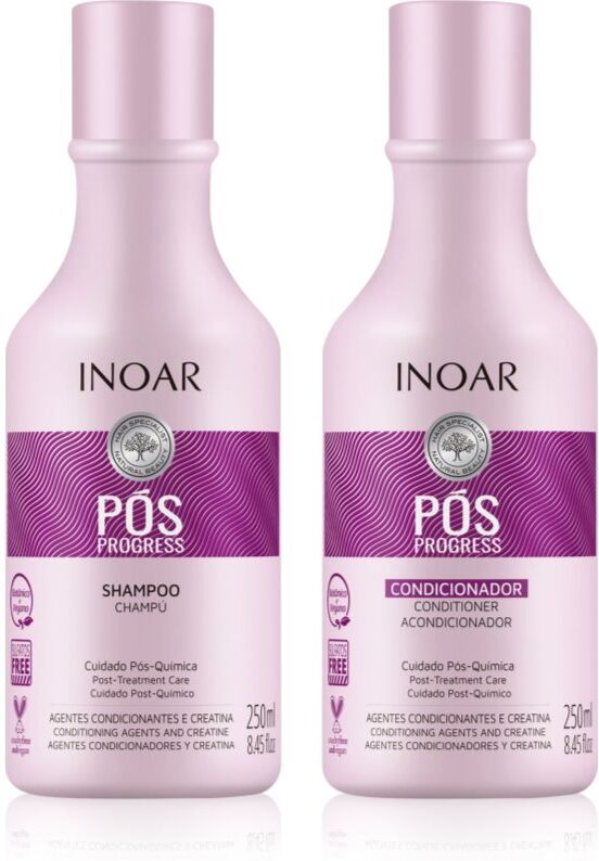 INOAR Pos Progress Sæt til Hår efter keratinudglatning og nanoplastik 2x250 ml