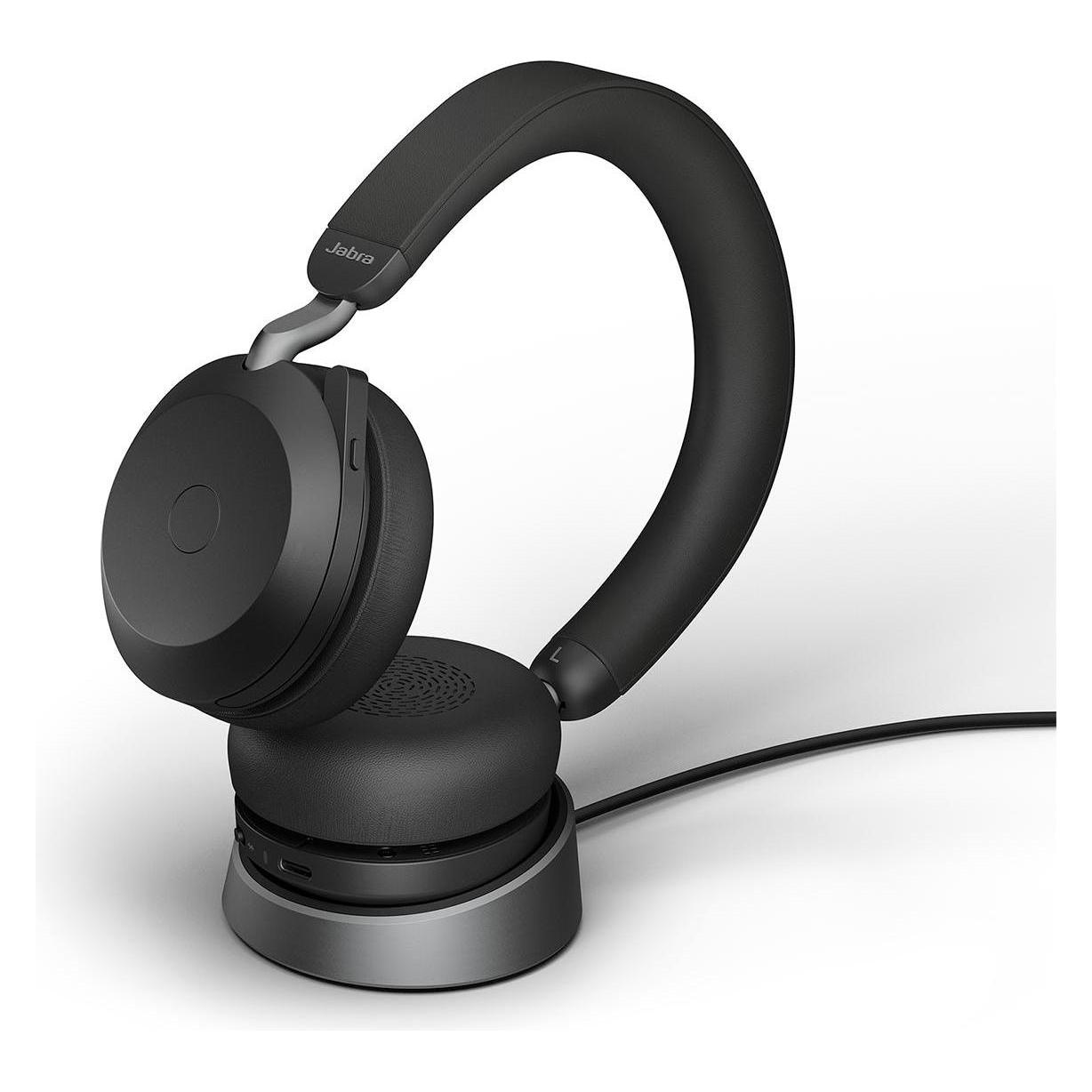 Jabra Evolve2 75 UC Stereo + Ladestation (Kabellos, USB-C, Microsoft Teams, Skype) (27599-989-889)