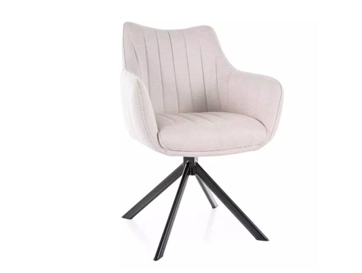 Chaise pivotante en tissu de polyester velours de polyester beige