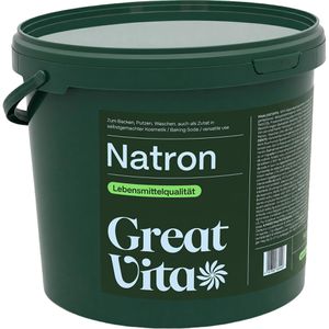GreatVita Natron E500ii, Lebensmittelqualität, Pulver, Natriumhydrogencarbonat zum Backen und Reinigen, 5 kg
