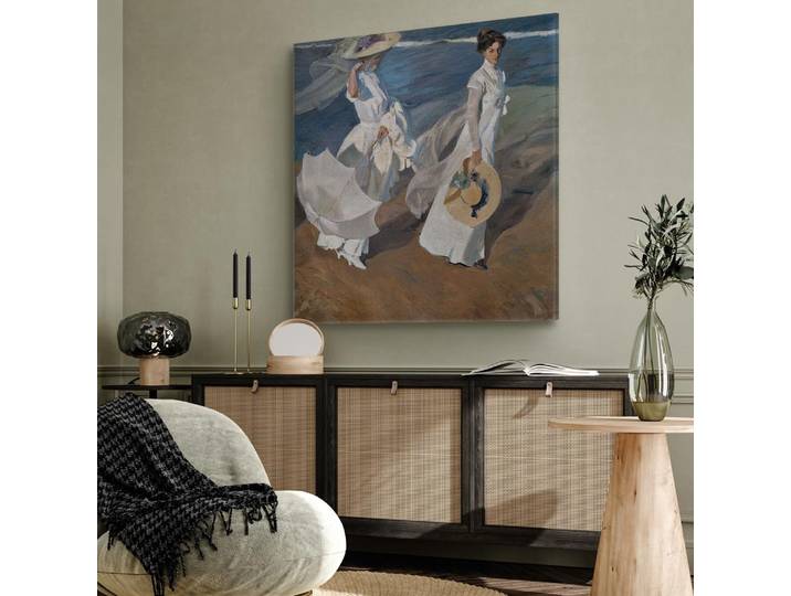 Toile Promenade le long du littoral Feutre Gris/Gris 80 x 80cm