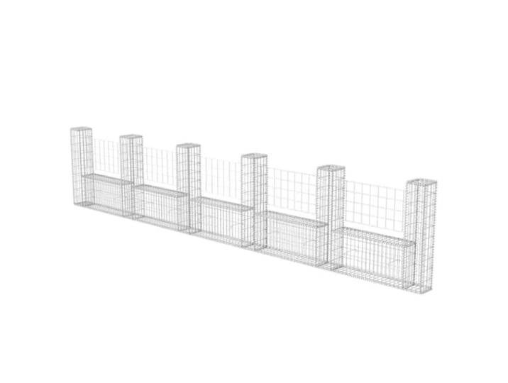 Gabionenkorb U-Form aus verzinktem Stahl 570×20×100 cm, Stützmauer Gabione für Garten und Landschaftsbau, Drahtdurchmesser 3,5 mm, punktgeschweißt, robust und langlebig
