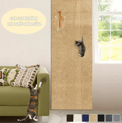 Inspire Picks Self Adhesive Cat Scratching Mat DIY Trimmable Furniture & Climbing Post Protector khaki 30x200cm
