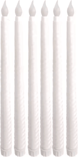 Inspire Picks 6PCS LED Flameless Spiral Taper Candles Battery Operated Flickering Candlestick Lights white